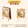 Cute wooden memo clip holder featuring a hand-painted orange cat design for desk decor - Silly Will