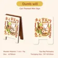 Cute wooden memo clip holder featuring a hand-painted orange cat design for desk decor - Silly Will