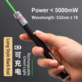Handheld black metal rechargeable green laser pointer with 532nm beam for office and teaching - Long Style / Black / Rechargeable / Green