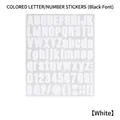 Lot d'autocollants lettres et chiffres blancs en papier synthétique pour bricolage - Blanc