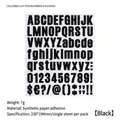 Autocollants créatifs noirs alphabet et chiffres pour coques de téléphone et scrapbooking - Noir