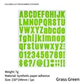 Lot d'autocollants lettres et chiffres vert herbe pour coques de téléphone et carnets - Vert Herbe