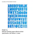 Alfabet- en nummerstickers in hemelblauw synthetisch papier voor telefoonhoesjes en DIY - Hemelsblauw