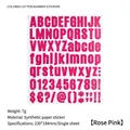 Roze alfabet en cijfer stickers voor telefoonhoesje en DIY journaling decoratie set - Roze