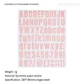 Lichtroze alfabet en cijfer stickerblad voor doe-het-zelf telefoonhoesjes en knutselen - Lichtroze