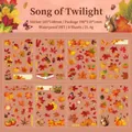 Song of the Dusk autumn theme waterproof PET stickers with maple leaves and squirrel 8-pack - Song of the Dusk