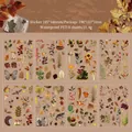 Waterproof PET stickers set featuring autumn forest motifs like leaves and animals - Song of Autumn
