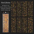 8pcs PET floral sticker set with gold foil and rainbow effect for scrapbooking - Flower Grass Collection Record