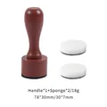 DIY sponge dauber tool set with wooden handle and two white sponge heads for blending - Round Flat Top Stamp Tool / Handle x1 + Sponge x2 / Antique Silver