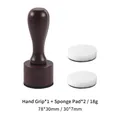 Sponge brush set with wooden handle and two sponges for DIY blending and crafts - Round Flat Top Stamp Tool / Handle x1 + Sponge x2 / Retro Coffee