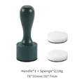 Green wood handle and white sponge foam dauber set for DIY painting and ink blending - Green Handle + 2 Flat Sponges / Green