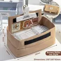 Trousse scolaire marron en toile à grande capacité extensible pour 70 stylos - Marron Grande Capacité