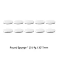 Set of 10 round white sponge applicators for DIY painting and ink blending - 10 Pieces (30x7mm) / 10 Pcs Flat Round Sponges