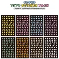 Set de 8 planches d'autocollants alphabet PET CLOUD TYPO colorés pour scrapbooking - Bordure Noire (8 Feuilles)