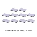 Light purple long hook surface industrial fasteners in 50x35x3mm rectangular shape - 10 Pieces (50x35x3mm) / 10 Pcs Square Hook Surfaces