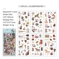 Wasserfeste PET-Sticker Oper Grammofon Serie mit 6 Vintage Musikkunst-Blättern - Oper Grammofon