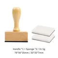 DIY wood handle sponge dauber set with two replacement sponge heads for stenciling - Square Wood Handle + 2 Flat Sponges / Natural Wood Color