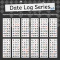 Set of 12 sheets washi paper date stickers 206x87mm for 365 days planner decoration - Date Notes