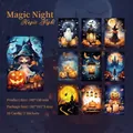 Magic Night Halloween card set with pumpkin and ghost illustrations including stickers - Phantom Night