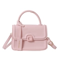 Bolso bandolera rosa efecto gelatina con asa superior y herrajes dorados - Rosa