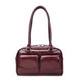 Bolso vintage burdeos para debajo del brazo con dos bolsillos con solapa y cremalleras - Burdeos