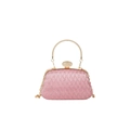 Rosa Pailletten Abendtasche mit goldfarbenem Rundgriff und funkelndem Strassverschluss - Rosa