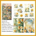 Vintage gouden roos PET-stickers met waterdichte foliedruk en bloemen- en vlinderontwerpen - Rijk Goud Overvloed
