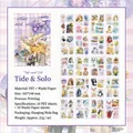 Set di 20 adesivi PET e washi Tide and Solitude con illustrazioni floreali vintage - Marea e Solitudine