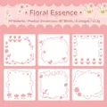 6-piece set of floral PP stencil templates with heart and star patterns, 80x80mm size - Floral Fragrance