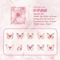 Adesivi per farfalle in PET rosa con lamina d'oro laser per scrapbooking e decori - Sogno Rosa