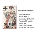 Noble Lady vintage kraft paper memo sheets, 120 pieces set for scrapbooking, 35x56mm size - European Romance