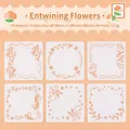 Floral drawing stencils set of 6 in white PP material with 80x80mm size for kids - Vines Twining