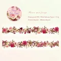 Nastro in PET impermeabile con rose rosa e margherite per scrapbooking, misura 50mm x 2m - Nappina di Nebbia di Fiori