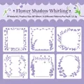 6-piece set of purple floral stencils for DIY painting, 80x80mm PP plastic templates - Floral Shadows
