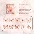 Adesivi farfalla rossa in PET con stampa a caldo laser per scrapbooking, set da 20 - Ombra di Farfalla Rossa