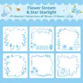 6-piece set of floral PP stencil templates 80x80mm for journaling and DIY painting - Starry Creek