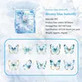 Set di 20 adesivi PET Farfalla Blu da sogno con lamina d'oro laser per scrapbooking - Farfalla blu sognante
