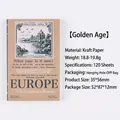 Golden Era vintage kraft paper memo pad with 120 sheets in mini European style - Golden Years
