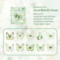 Green butterfly PET stickers with laser gold foil stamping in Dreamy series set - Green Butterfly Dream