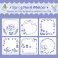 6er-Set lila PP-Zeichenschablonen, 80x80mm Hohlstencils für Bullet Journaling und Basteln - Versteckter Frühling