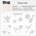 6-piece 100x100mm ink splash PET stencil set for DIY painting and artistic crafts - Stains Ink