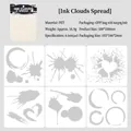 Ink Clouds Spread PET stencil set of 6, featuring abstract painting patterns 10x10cm - Ink Clouds Spread