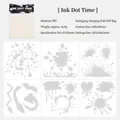 DIY ink splash PET drawing stencils set of 6 for scrapbooking and artistic painting - Ink Dot Time