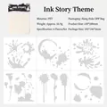 6-piece PET ink splash drawing stencil set for painting and crafts 100x100mm size - Ink Story