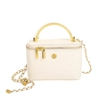Mini sac à main blanc motif crocodile avec poignée en métal doré et bandoulière - Grand / Blanc