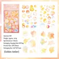 Watercolor PET stickers set with dreamlike bubble and splash patterns in four designs - Golden Amber