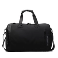 Bolsa de viaje grande negra con separación húmedo-seco, asas dobles y bandolera - Negro