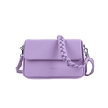 Sac boîte chic violet clair avec poignée tressée et bandoulière réglable - Violet