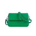 Sac bandoulière vert en cuir élégant avec une poignée tressée décorative chic - Vert