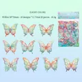 Waterproof butterfly PET stickers with colorful wing patterns for journal scrapbooking - Light Color Butterfly Wing